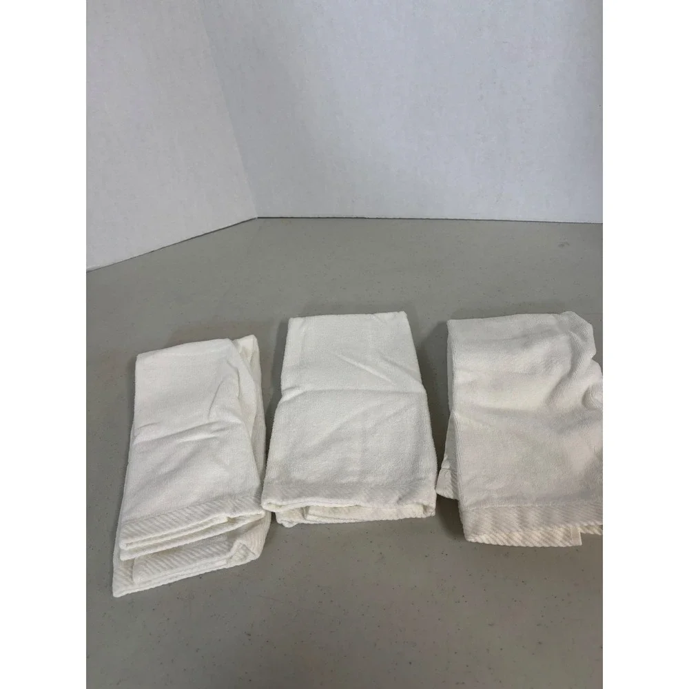 Vintage Style Easter Spring Embroidered Hand‎ Towels Set of 3 White Bunny Chick